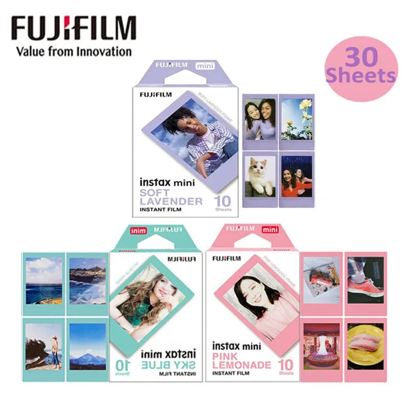 10-100 Sheets Fujifilm Instax Mini 12 Film Camera White Edge Photo Paper For Mini 11 9 8 40 70 90 Instant Camera EVO Instax Film
