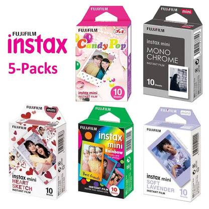 10-100 Sheets Fujifilm Instax Mini 12 Film Camera White Edge Photo Paper For Mini 11 9 8 40 70 90 Instant Camera EVO Instax Film