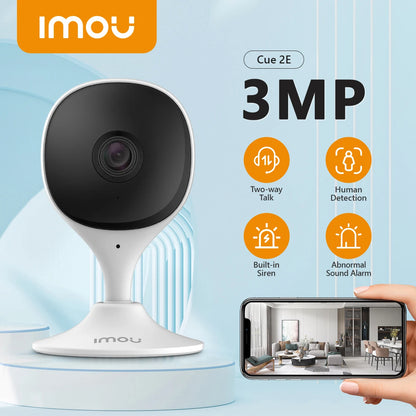 IMOU Cue 2E 3MP Wifi Security Camera Indoor Baby Monitor Human Detection Night Vision IP Camera Video Surveillance