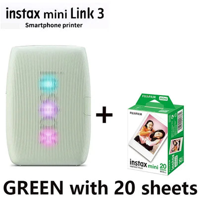 Original Fujifilm Instax Mini Link 2/Link 3 Printer Instax Photo Camera Printers ( 20 / 40 Sheet Instax Mini White Film )