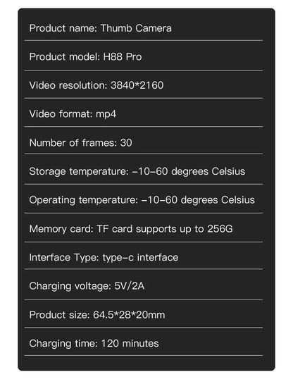 4K UHD Mini Camera WiFi Sports Action Photography Videography Portable