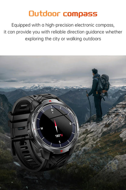 Xiaomi 1100mAh Military Outdoor Smart Watch Men 1.7-inch Display Compass Sports Watch IP68 Waterproof Bluetooth Call Smartwatch