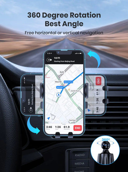 Mobile Phone Holder Air Outlet Gravity Sensor Car Holder Riangle Gravity Frosted Simplicity Solid Metallic Material