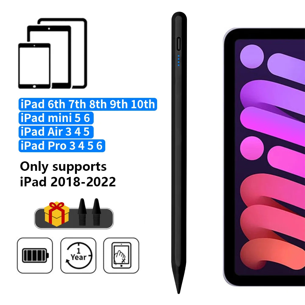 Pen For Apple Pencil with LED Power Indicators Palm Rejection Touch Pencil for 2022 2021 2020 2019 2018 iPad pencil