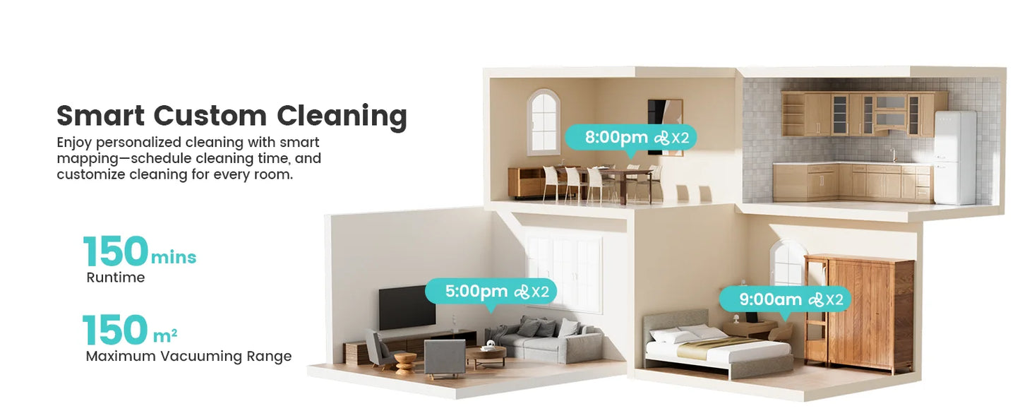 Lefant M330 Pro Robot Vacuum and Mop combo, 5000Pa,dTOF LiDAR Navigation, Alexa/Google/WiFi,Ideal for Pet Hair
