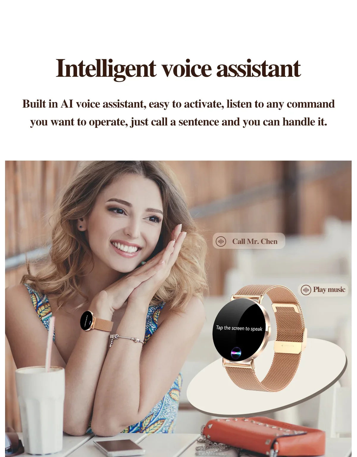 Xiaomi Mijia Smartwatch Women Bluetooth Call 3D Dynamic Dial Electronics Watch Heart Rate Monitor Waterproof Fitness Women Watch