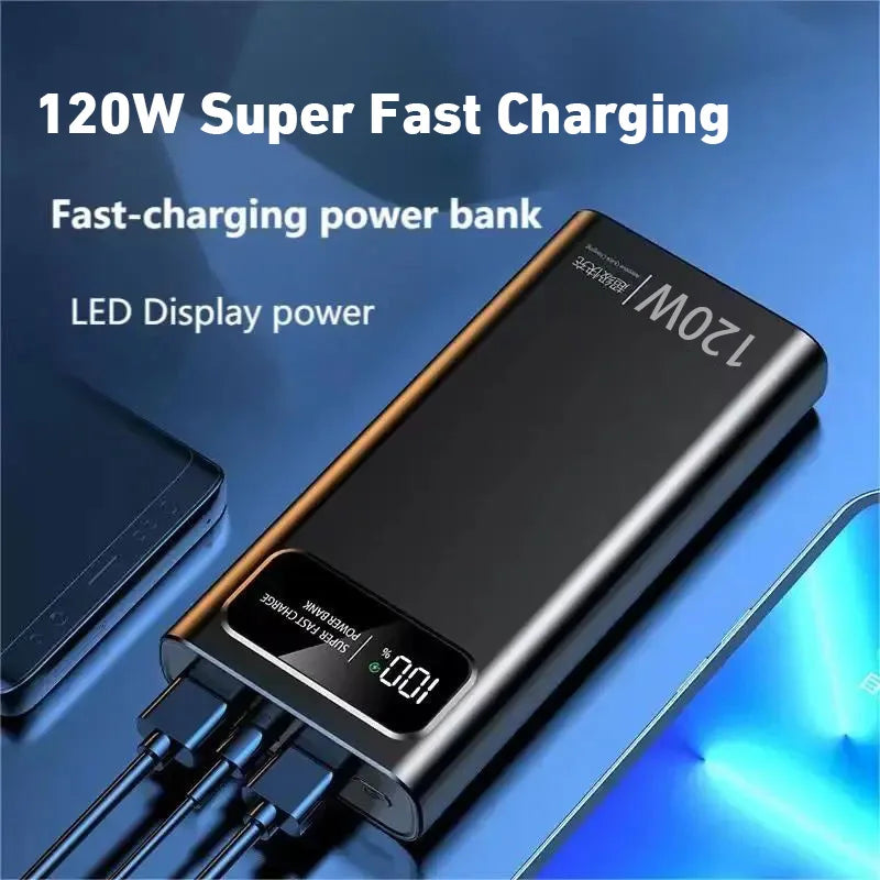 Xiaomi 120W 500000mAh Power Bank Large Capacity Super Fast Charging Digital Display External Battery for iPhone Huawei Samsung