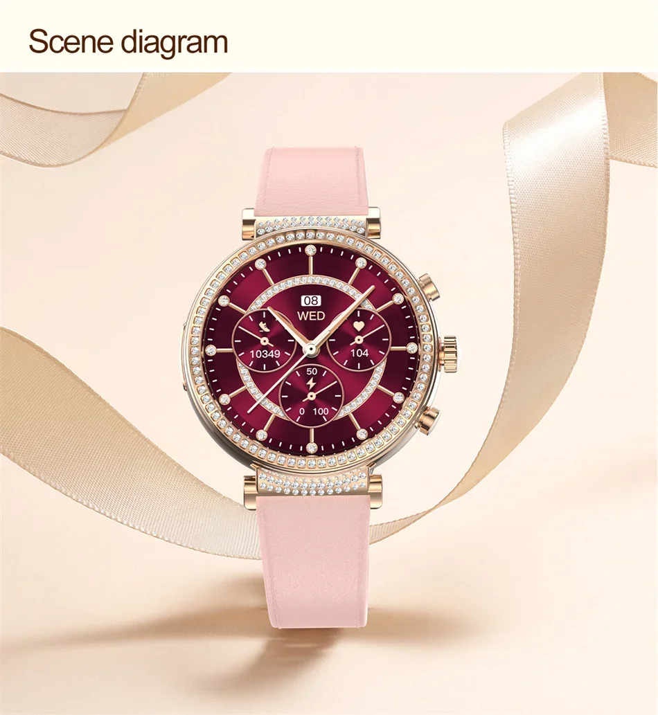 2025 NEW Xiaomi 1.27" HD Screen Women Smartwatch Dynamic Heart Rate Bluetooth Call&Music Waterproof Smart Watch