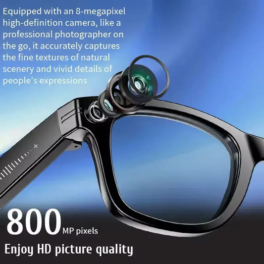 2025 New 800W Camera Glasses Bluetooth Smart Glasses with Camera Voice Call Music Smart Sunglasses Video Sound Record AI Glasses