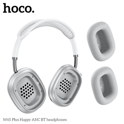 HOCO W65 Plus ANC Noise Reduction Bluetooth Headphones Over The Ear Wireless Big Earphone Hifi Sounds Sport Headsets With Button