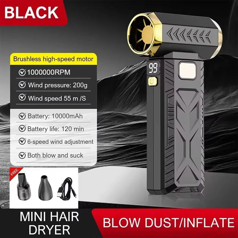 Violent Fan 1000000RPM Super Powerful Air Blower Vacuum Blowing Suction For Dust Cleaner Brushless Turbo Strong Wind
