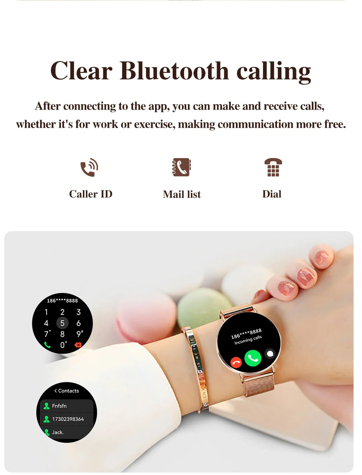 Xiaomi Mijia Smartwatch Women Bluetooth Call 3D Dynamic Dial Electronics Watch Heart Rate Monitor Waterproof Fitness Women Watch