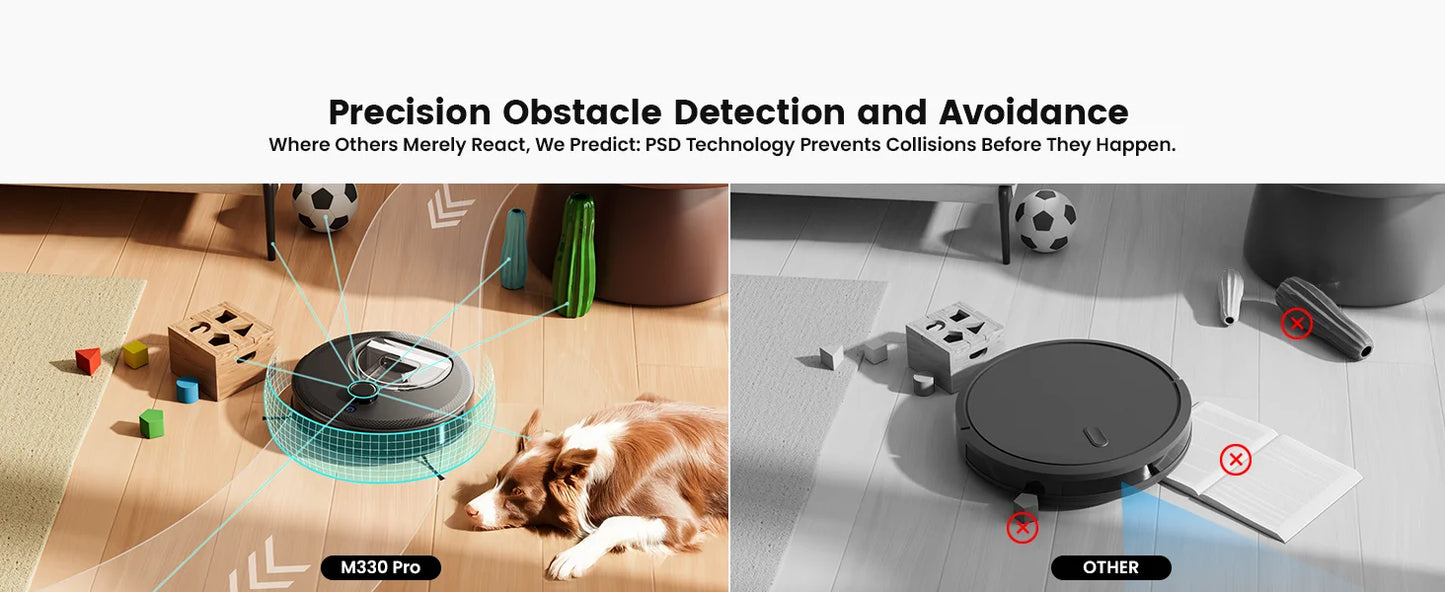 Lefant M330 Pro Robot Vacuum and Mop combo, 5000Pa,dTOF LiDAR Navigation, Alexa/Google/WiFi,Ideal for Pet Hair
