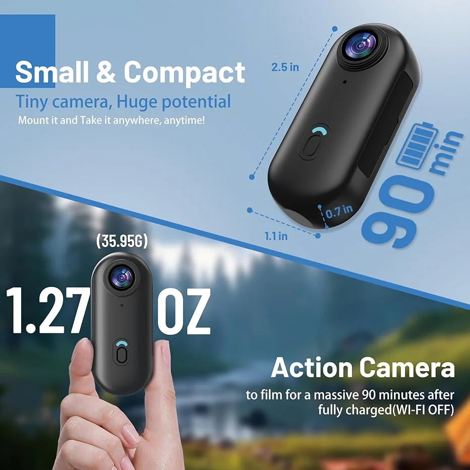 4K UHD Mini Camera WiFi Sports Action Photography Videography Portable