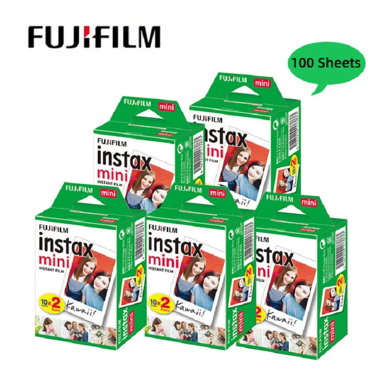 10-100 Sheets Fujifilm Instax Mini 12 Film Camera White Edge Photo Paper For Mini 11 9 8 40 70 90 Instant Camera EVO Instax Film