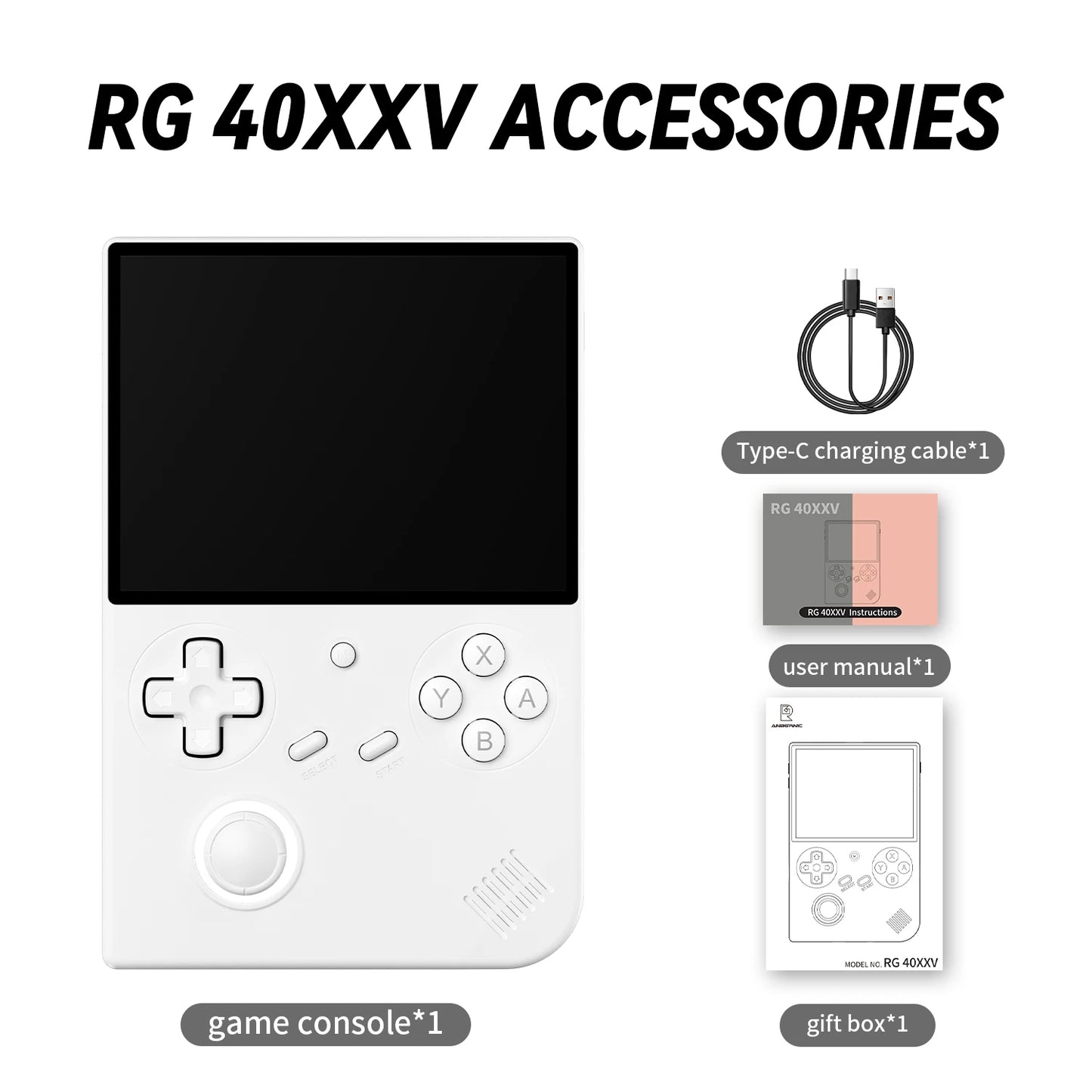 ANBERNIC RG 40XXV 64 Bit Linux Retro Handheld Game Console 4.0'' IPS Screen Supports 5G WiFi Bluetooth HD-Out RG40XXV With APP