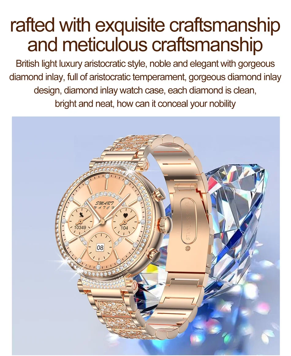 2025 NEW Xiaomi 1.27" HD Screen Women Smartwatch Dynamic Heart Rate Bluetooth Call&Music Waterproof Smart Watch