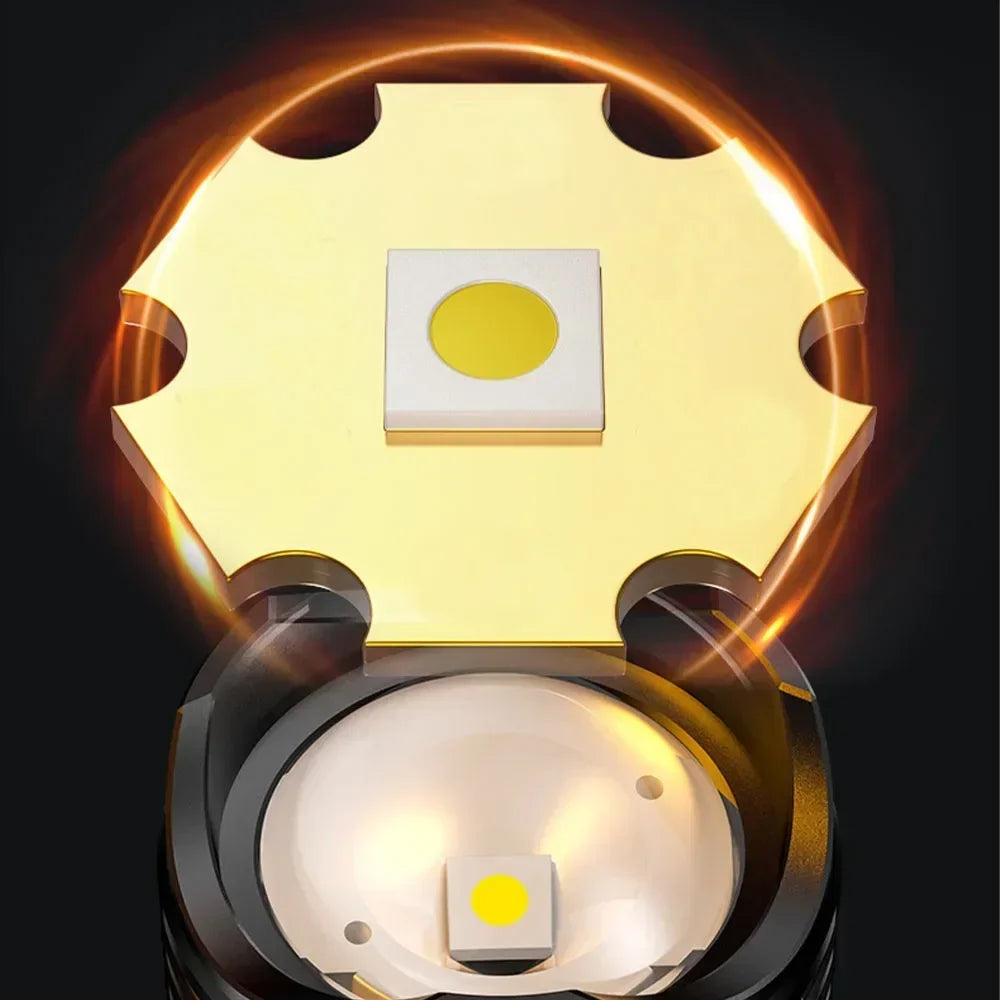 High Power LED Flashlight - USB Rechargeable 1000LM, Zoomable Multifunctional Torch for Outdoor Camping,Emergency (Waterproof)