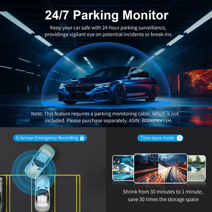 2K Dash Cam For Cars DVR Recorder Front Dash Camera KAWA D5 Emergency Video Recording EN,RU,FR,JP Voice Control WiFi APP Monitor