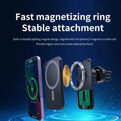 30W Magnetic Car Charger, Magsafe for IPhone 17/16/ 15/14/13/12 Pro Max Mini, Fast Charging Holder Mount AONEZ