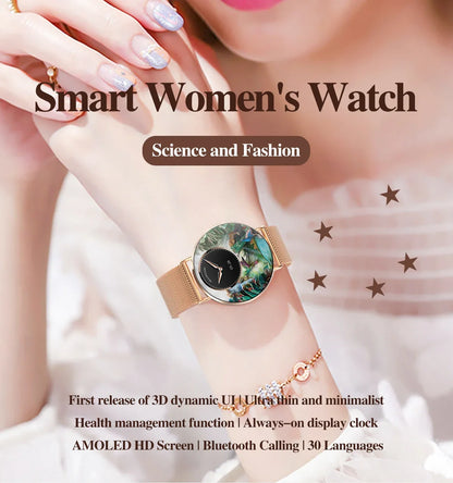 Xiaomi Mijia Smartwatch Women Bluetooth Call 3D Dynamic Dial Electronics Watch Heart Rate Monitor Waterproof Fitness Women Watch