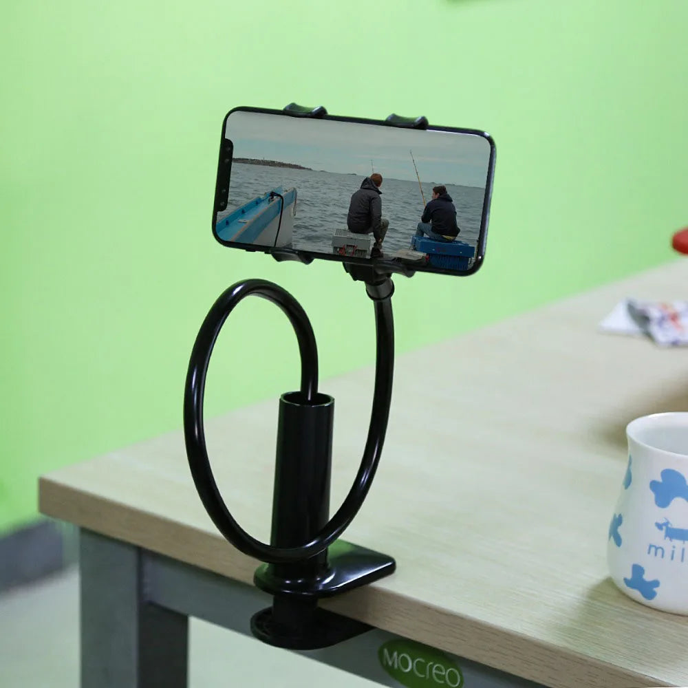 Lazy Phone Holder Flexible Gooseneck Mount Clamp Stand for iPhone Anroid Cellphone Bed Desk Phone Holder 360° Mobile Phone Clip