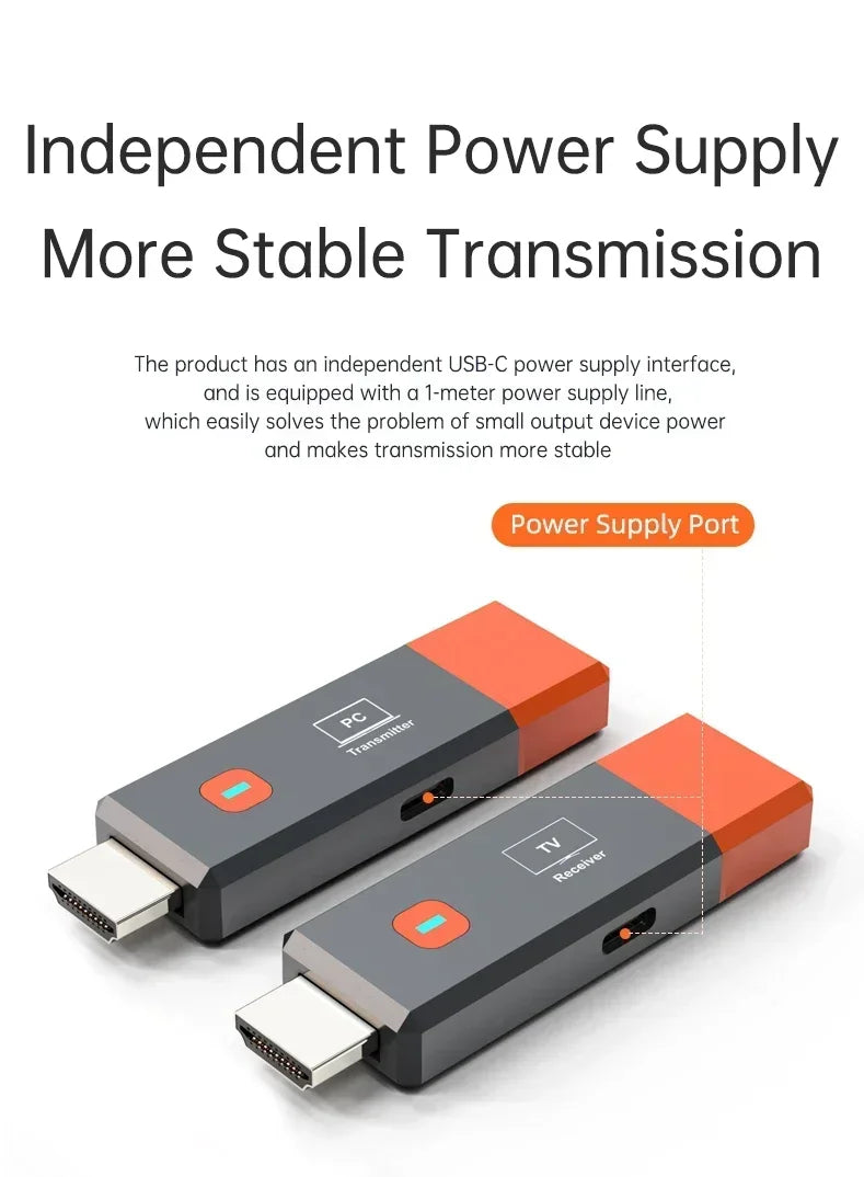 Wireless HDMI-Compatible Video Transmitter and Receiver Extender kit TV Stick Dongle Adapter For PC Camera Laptop To Monitor TV
