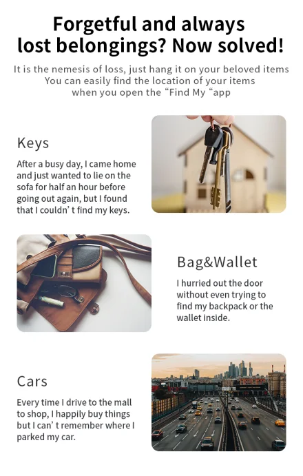 Security Bluetooth GPS Tag Based on iphone Find My app Anti-lose Tracker Sound Locate Message Reminder Alarm Key Finder